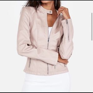 Express peplum vegan leather jacket